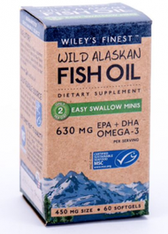 Wiley's Finest - 野生阿拉斯加魚油 易服用迷你膠囊裝 Omega3 DHA EPA 630MG 60粒裝