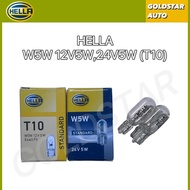 【Hella Original】【Single Bulb】T10 W5W Mini Bulb 12V / 24V 5W | Interior / Parking Light