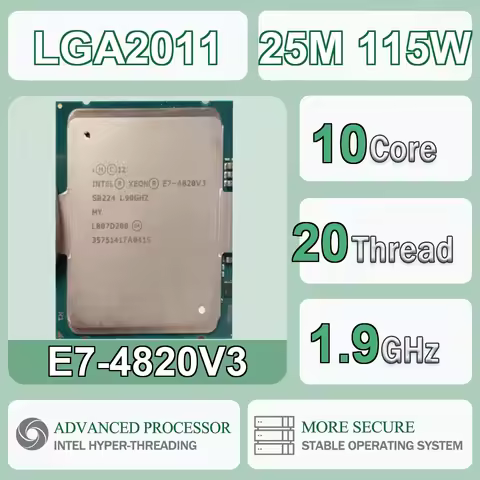 Intel Xeon E7-4820V3 10 Core 20 Thread 1.9GHz 115W 25MB Cache 22nm LGA 2011 SR224 DDR4-1333/1600/186