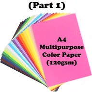 A4 Multipurpose Color Paper (120gsm) 1pack - 10sheets (Part 1) Kertas Warna / Kertas Folio / Project