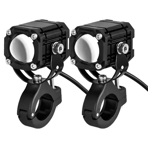Motorcycle LED Auxiliary Headlight Work Light High and Low Beams Super Bright Spotlight Driving Fog 