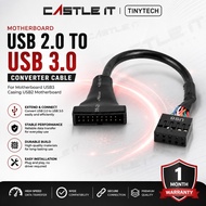 TinyTech CB-U20F/U30M USB 3.0 20 Pin Male to USB 2.0 9 Pin Female Motherboard Adapter