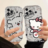 Compatible for Huawei Nova 7 8 9 10 11 5T 7i P30 P40 P50 P60 Pro Mate 50 40 30 Pro 5G Hello Puppy Kitty Shockproof 3D Wave Edge Phone Case Soft Cover