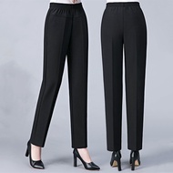 Mother Pants Women High Waist Casual Pants Women Straight Trousers Spring Elastic Loose Middle-aged 