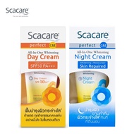 Scacare สกาแคร์ เพอร์เฟ็คท์ ไวท์เทนนิ่ง เดย์ครีม&ไนท์ครีม 30 กรัม (ครีมบำรุงหน้ากลางวันและกลางคืน คร