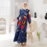 Masayu Batik - Gamis Batik Wanita Motif Karakter Ondel-Ondel