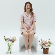SliptoSleep - Pink Camomile Shorts set ชุดนอนโนบรา