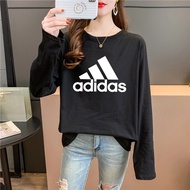 [TSHIRTWOMEN] ADIDAS Blouse Women Lengan Panjang Baju T shirt Perempuan Murah Blouse Plus Size Long Sleeve