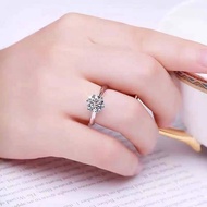 แหวนเพชร 1 กะรัต แหวนแต่งงาน แหวนแฟชั่น ของขวัญ เครื่องประดับ ชุบทองคำขาว เพชร CZ เกรดA