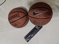 Spalding NBA 籃球 + Nike Elite 籃球 + 氣泵