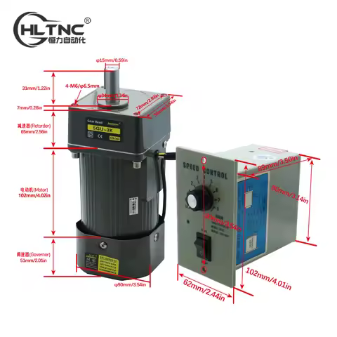 120W Micro AC Motor 110v 220v Single Phase Asynchronous Motor Gear Motor 15mm Motor Shaft+ Speed Con