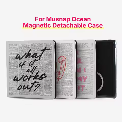 Murmole Vintage Newspaper Magnetic Case suit for Musnap Ocean Oceanc iReader Ocean5pro 7 Inch Detach