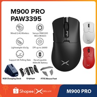 Delux M900 PRO M900PRO PAW3395 63g Gaming Mouse DPI 26000 Wired 2.4G Wireless Rechargeable with RGB 