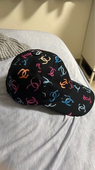 Chanel 黑色印花棒球帽鴨舌帽 cap hat