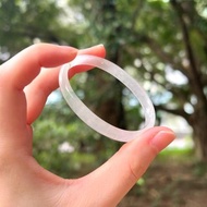 冰種 天然翡翠 緬甸 A玉 玉鐲 • 高冰種白冰花青翡翠貴妃鐲