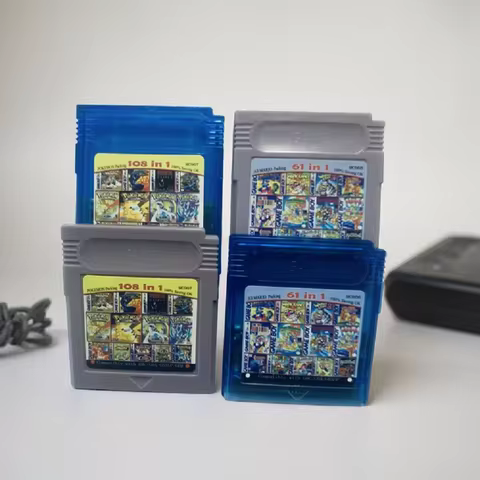 Pokemon Series GBC Retro Game Combo Card 61-in-1 108-in-1 Video Game Cassette English Compatible wit
