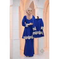 BAJU RAYA 2025 BAJU KURUNG RIAU MODEN KURUNG SEDONDON IBU ANAK ROYAL BLUE EMERALD NAVY BLUE MAROON B