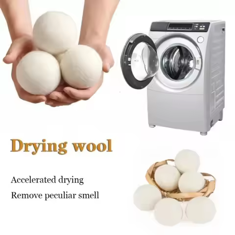 1/3/6Pcs Reusable Wool Dryer Balls Clothes Softener Laundry Fleece Dryer Ball Kit Home Clothes Dryer