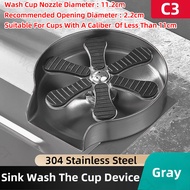 Stainless steel High Pressure Automatic Glass Rinser Bar Glass Cup Washer Sink Wash Cup Accessories
