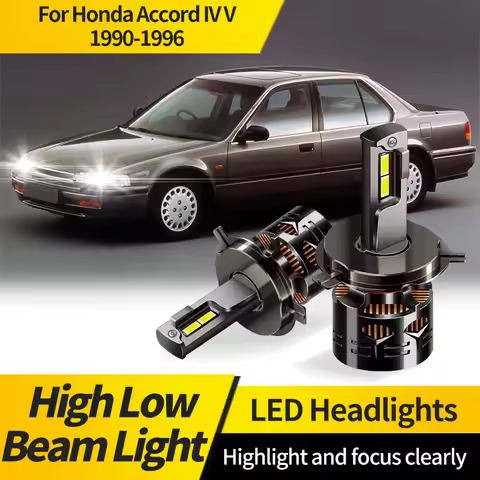2PCS H4 LED Headlight Lamp HB2 For Honda Accord IV V 1990 1991 1992 1993-1996 H4 High/Low Beam Bulbs