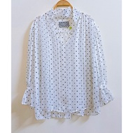 Women's long-sleeved polka dot shirt - 2 sleeves (Size 2XL)