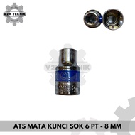 MATA 1/ 2 Inch 6 PT - 8 mm Socket Wrench 8MM Shock Wrench/ 8MM Socket Bit/