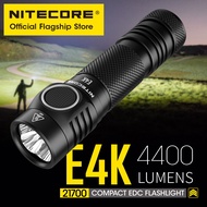 Original NITECORE  E4K 4400 lumen LED Flashlight super bright straight tube EDC Portable with 21700 