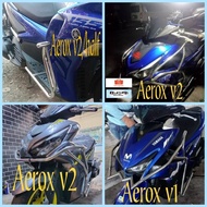 [RMG]304 PURE STAINLESS / BLACK CRASH GUARD FULL & HALF FOR AEROX 155 2021/V2 & AEROX 155 V1