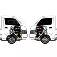 STIKER PINTU KABIN ORIGINAL"BORNBOY" KONSEP DESIGN SESUAI GAMBAR DI IKLAN PENJUALAN UNTUK MOBIL PICK