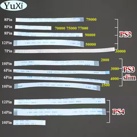 1PC For PS4 PS2 PS3 slim Controller 10pin 12 pin 14pin Charging Board Power Switch Cable 10p Touch p