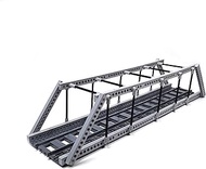 City Train Track Cave and Bridge Building Set, Train Cave and Bridge Bricks are Compatible with All Major Brands. (Single Deck Bridge)