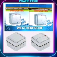 *READY STOCK* IP66 WEATHERPROOF 1G2W/ 2G2W OUTDOOR WEATHERPROOF SWITCH /SINGLE /DOUBLE  GANG WEATHER