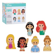 Disney Wooden Toys Just Play Disney Princess Figures 6-Pack, Ariel, Rapunzel, Moana, Jasmine, Belle,