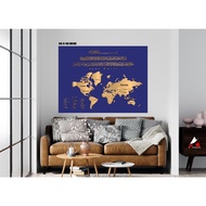 FRAME HIASAN WORLD MAP 36X48 (ADA NAMA NEGARA)