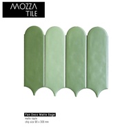 Subway Tile Keramik MOZZA TILE Fan Deco Matte Sage