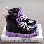 Bốt Cao Cổ Bé Gái Họa Tiết Thỏ Cute Giày Boot Cao Cổ Lót Lông Cho Bé Gái (P700)