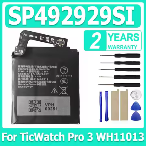 Brand-New 3.88V 577mAh SP492929SI Battery For TicWatch Pro 3 battery GPS Wear OS Smartwatch WH11013 