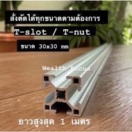 อลูมิเนียมโปรไฟล์ 30x30 mm T-slot/T-nut สั่งตัดได้ทุกขนาด Aluminium Profile T-Slot3030 อลูมิเนียมโพรไฟล์ โครง ริก