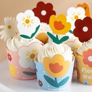 24Pc Cupcake Topper FLOWER Cupcake Topper FLOWER CAKE Topper