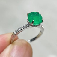 18K Gold Ring for Women Natural 1 Carat Emerald with Diamond Fiine Jewelry Anillos De Bizuteria Anil