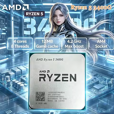 AMD Ryzen 5 3400G R5 3400G 3.7GHz Quad-Core Eight-Thread 65W CPU Processor YD3400C5M4MFH Socket AM4 