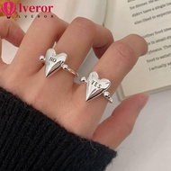 LVEROR Letters Ring, Exquisite Stainless Steel Heart Ring, Fashion "YES""NO" Personality Adjustable 