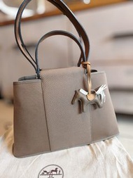 Hermès 啡色帆布拼皮手袋cabag
