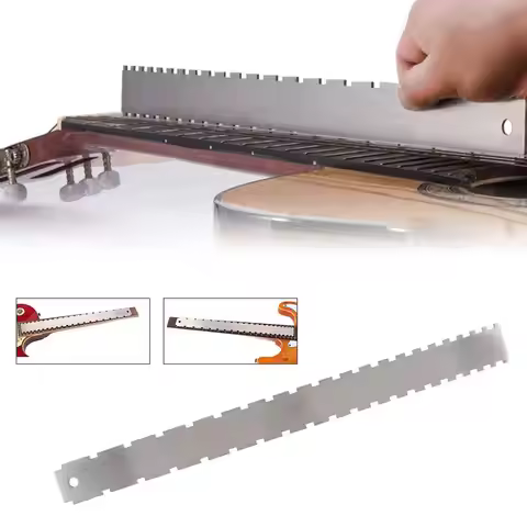 Guitar Neck Notched Straight Edge Ruler Stainless Steel Guitar Fret Leveling Ruler Fret Guitar Level