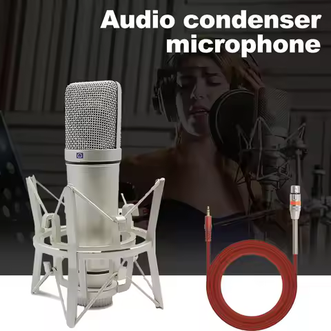 U87 XLR Condenser Microphone Professional Cardioid Studio Mic for Studio Recording and Live Performa