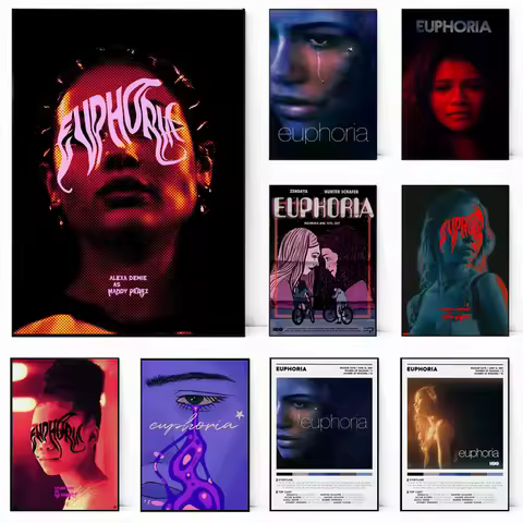 Euphoria TV Show Poster Classic TV Drama Painting Poster Canvas Printing Wall Art Hanging Picture Fo