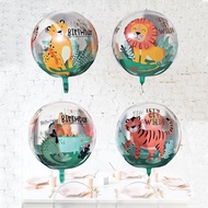22 Inch 4D Happy Birthday Bobo Balloon Animal Ballon Jungle Lion Tiger Cheetah Leopard Crocodile Cro
