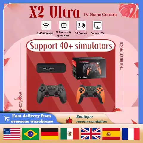 X2 Ultra Game Stick Wireless Controller 4K 3D HD Retro Video Game Console TV Game Play 256G Retro Ga