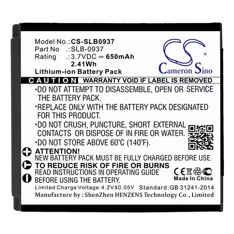 Li-ion Camera Battery for Samsung，3.7v，650mAh，CL5, i8, L730, L830, NV33, NV4, PL10