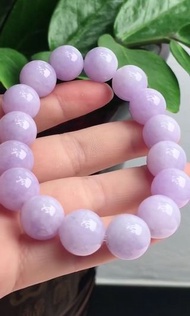翡翠 缅甸天然翡翠A玉精美老坑料起胶紫罗兰圆珠手串